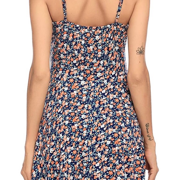 ACEVOG Women’s Spaghetti Strap Floral Skater Dress - Picture 12 of 12